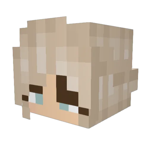 Kryea Minecraft avatar head, 3D render