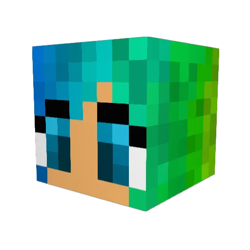 Krypticana Minecraft avatar head, 3D render