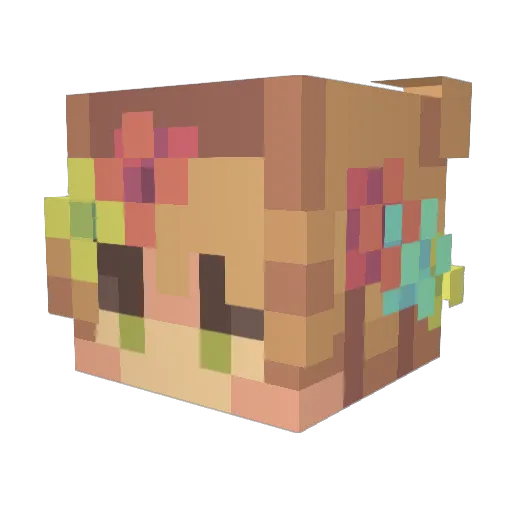 Krypto24 Minecraft avatar head, 3D render