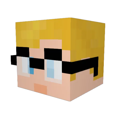 KryptoBit Minecraft avatar head, 3D render