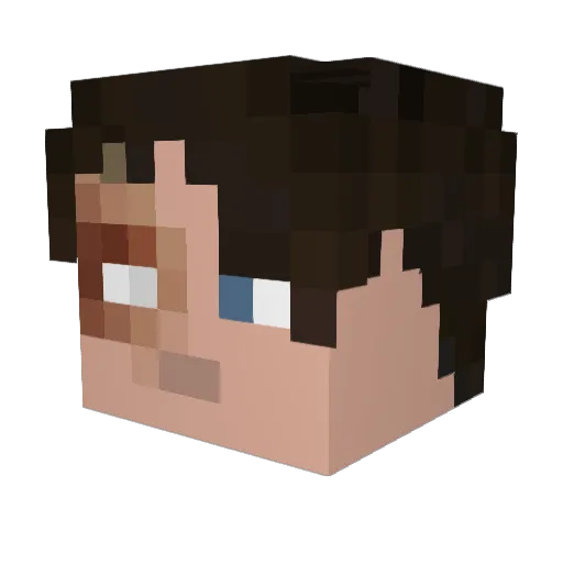 Kryptogenic Minecraft avatar head, 3D render