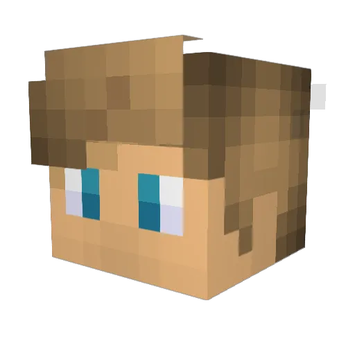Kryptomatik Minecraft avatar head, 3D render