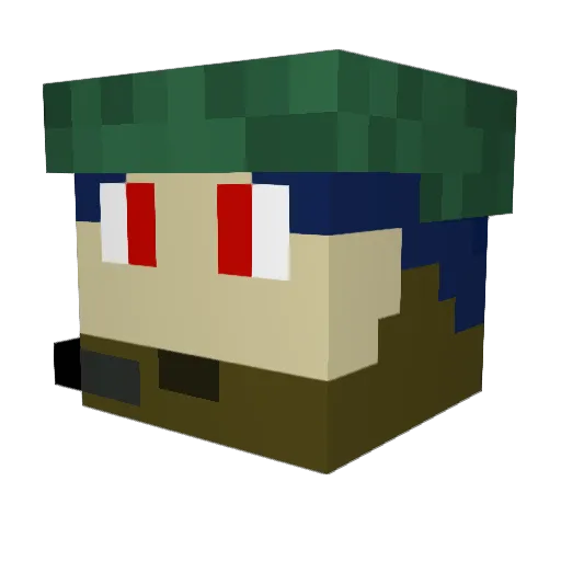 Krypton64 Minecraft avatar head, 3D render