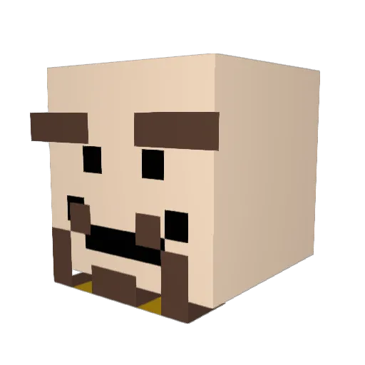 Kryptonan Minecraft avatar head, 3D render