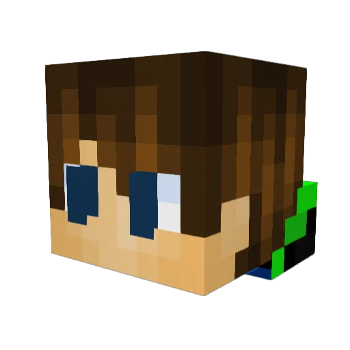 Kryptonias Minecraft avatar head, 3D render