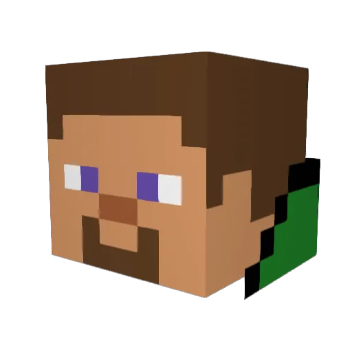 KryptydX Minecraft avatar head, 3D render