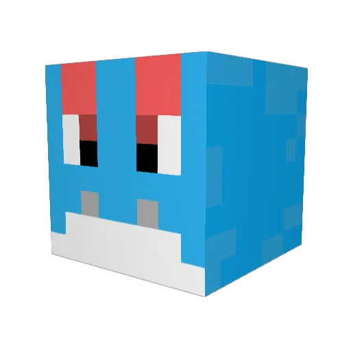 KrysDota Minecraft avatar head, 3D render