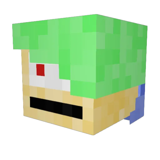 Krys_9 Minecraft avatar head, 3D render