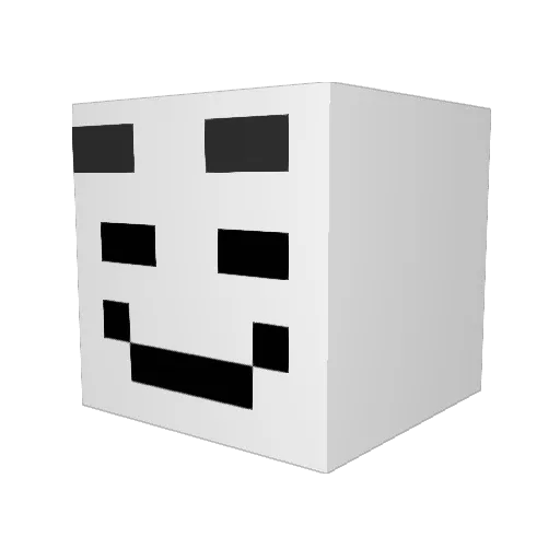 Krysanteemi Minecraft avatar head, 3D render