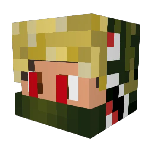 KrystaK_1987 Minecraft avatar head, 3D render