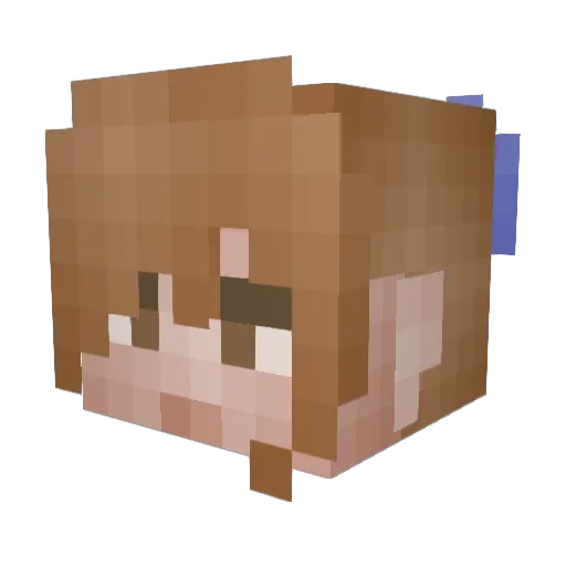 Krystal_L Minecraft avatar head, 3D render
