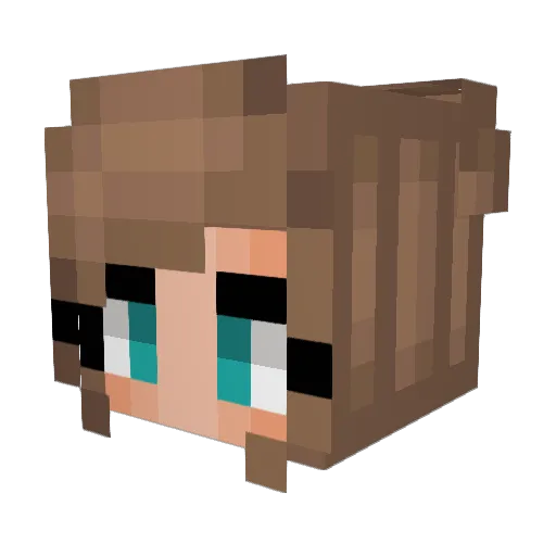 Krystalanya Minecraft avatar head, 3D render
