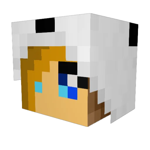 Krystalbuff Minecraft avatar head, 3D render