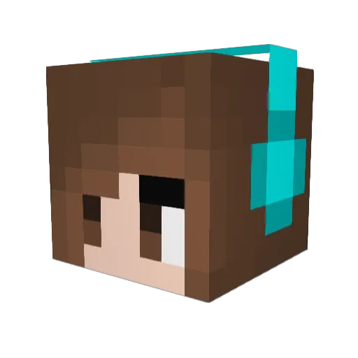 Krystalkilleuse Minecraft avatar head, 3D render