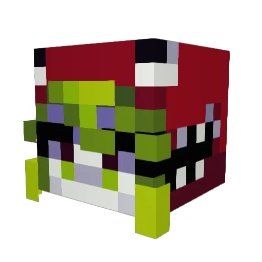 Krystanie Minecraft avatar head, 3D render