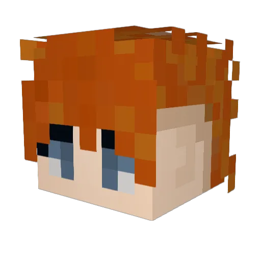 Kryvolt Minecraft avatar head, 3D render