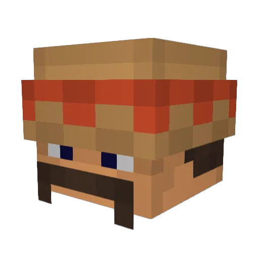 Krzysix Minecraft avatar head, 3D render