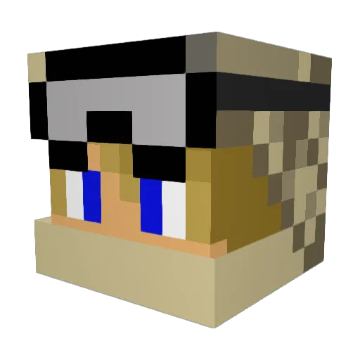 Krzyzaak Minecraft avatar head, 3D render