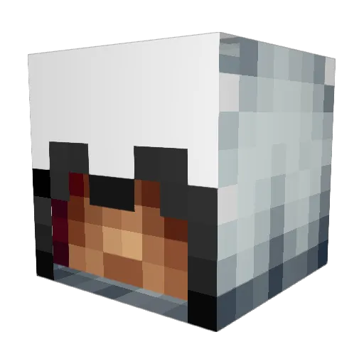 Ksab Minecraft avatar head, 3D render