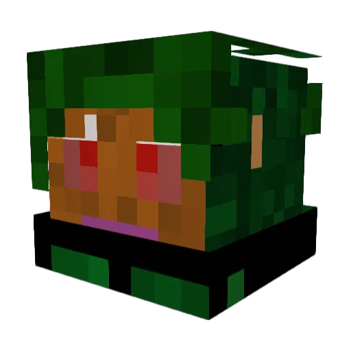 Ksake Minecraft avatar head, 3D render