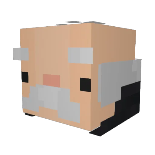 Ksbora Minecraft avatar head, 3D render