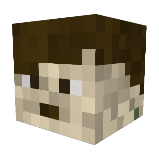 Ksianek Minecraft avatar head, 3D render