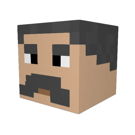 Ksieq Minecraft avatar head, 3D render