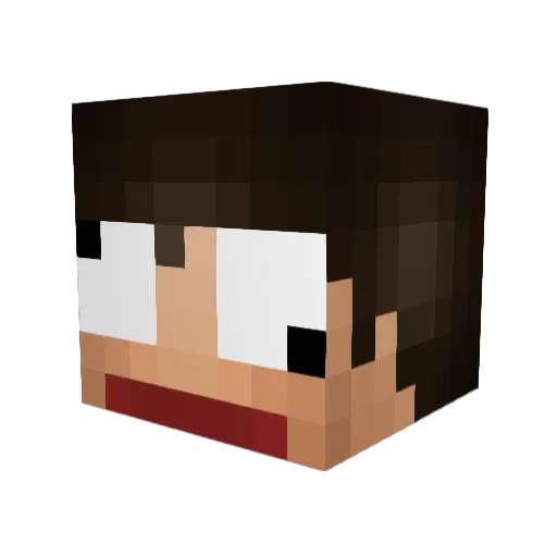 Kstux Minecraft avatar head, 3D render
