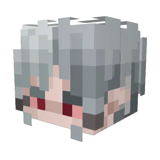 Ku0m1 Minecraft avatar head, 3D render