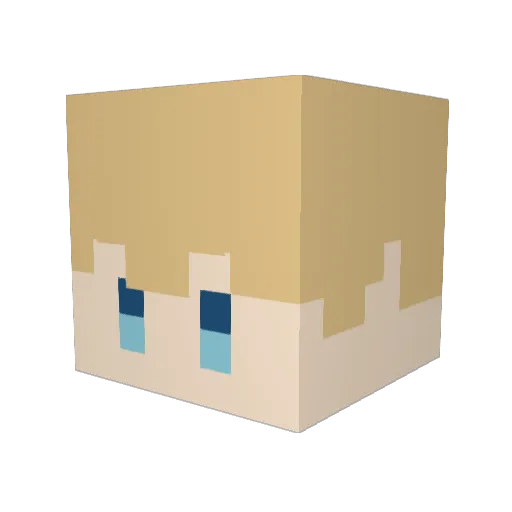 KuRoSaI1045 Minecraft avatar head, 3D render