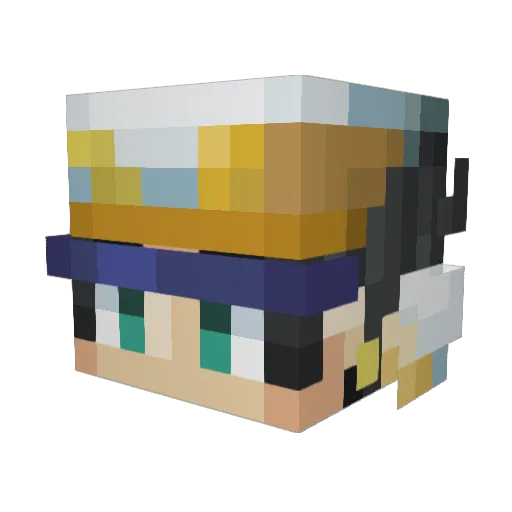 Kuajo Minecraft avatar head, 3D render