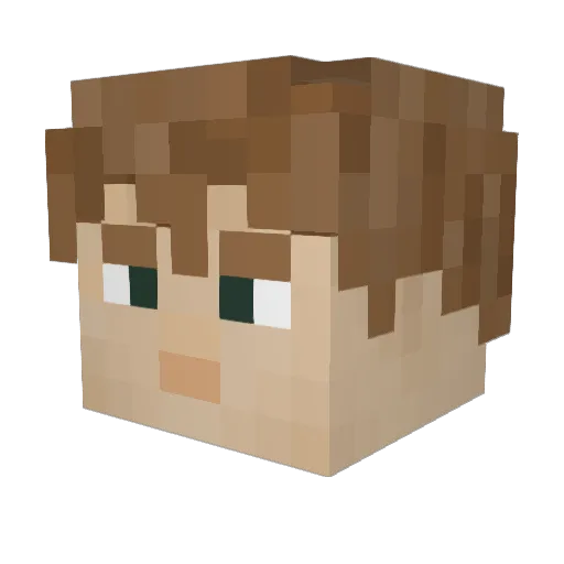 Kuark_ Minecraft avatar head, 3D render