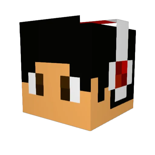 Kub1s3k Minecraft avatar head, 3D render