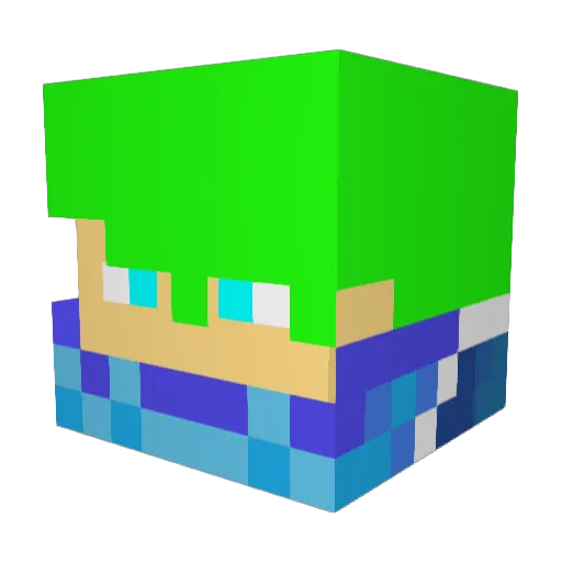 Kuba3452 Minecraft avatar head, 3D render