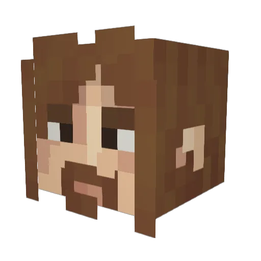 KubaNani Minecraft avatar head, 3D render