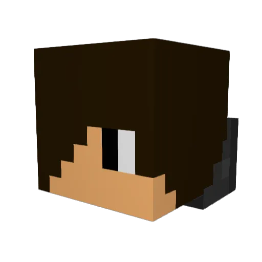 KubaXBot Minecraft avatar head, 3D render