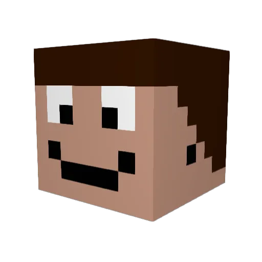Kuba_B Minecraft avatar head, 3D render