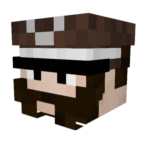 KubajziK Minecraft avatar head, 3D render