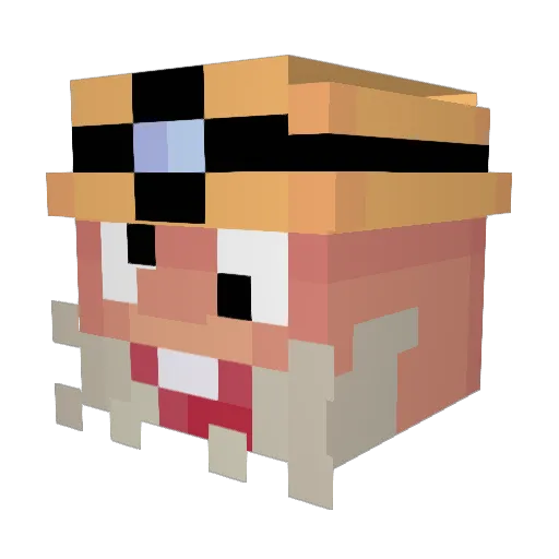 Kubaol Minecraft avatar head, 3D render
