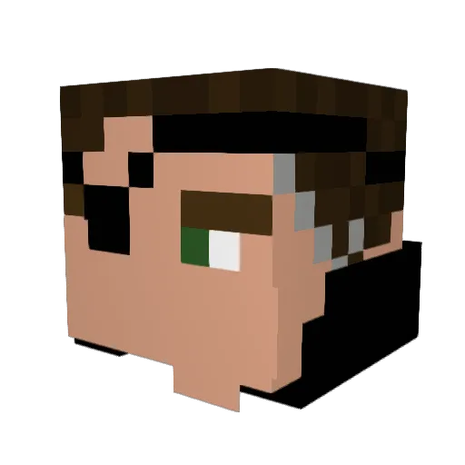 KubaskiL Minecraft avatar head, 3D render
