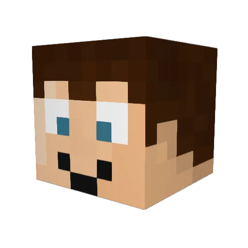 Kubavan Minecraft avatar head, 3D render