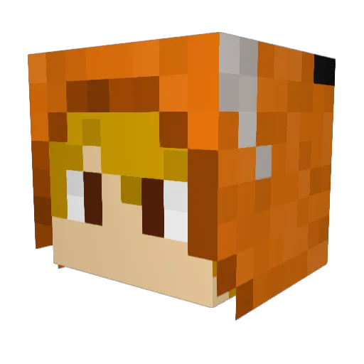 Kubax95 Minecraft avatar head, 3D render