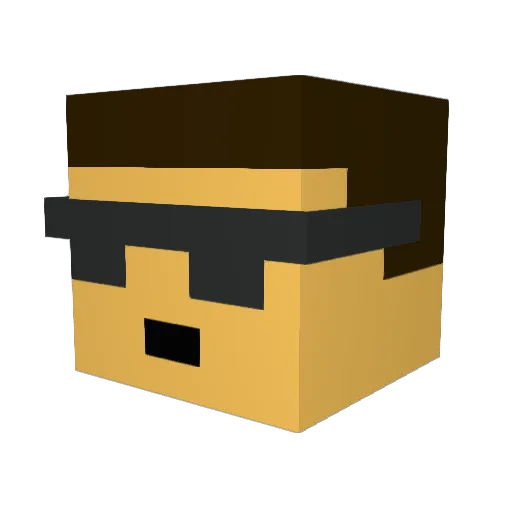 KubbasPL Minecraft avatar head, 3D render