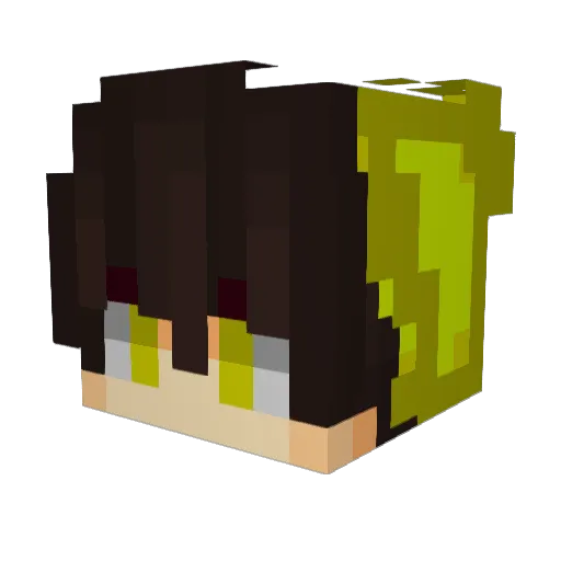 Kuberru Minecraft avatar head, 3D render