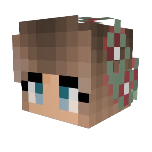 Kubicheck Minecraft avatar head, 3D render