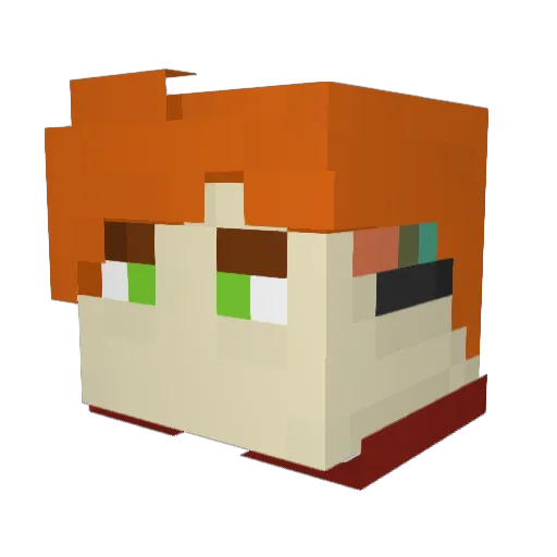 Kubick_ Minecraft avatar head, 3D render