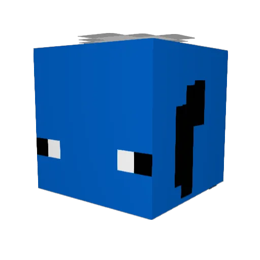 Kubiiia Minecraft avatar head, 3D render