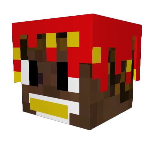 Kubinki Minecraft avatar head, 3D render