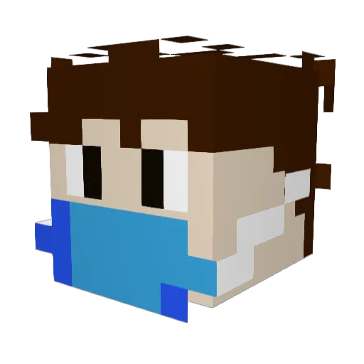 Kubirator Minecraft avatar head, 3D render