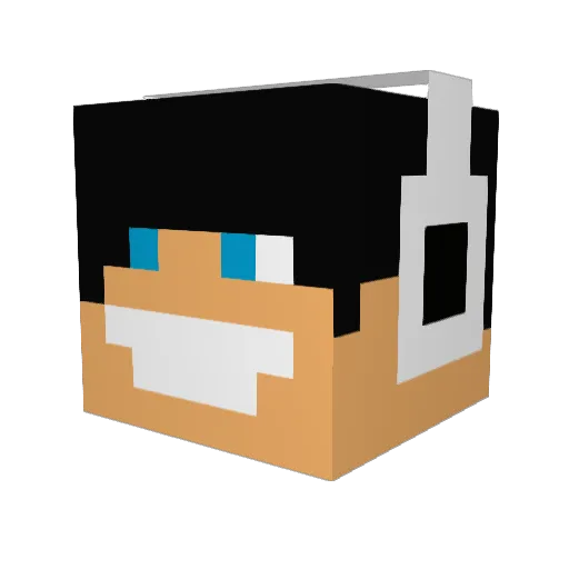 Kubirex Minecraft avatar head, 3D render